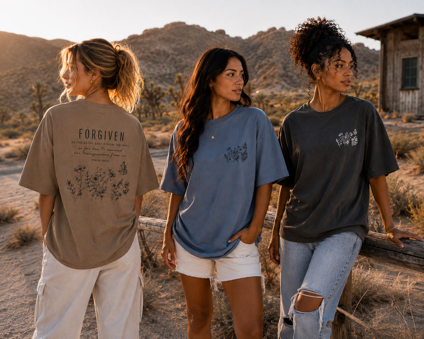 Forgiven | Psalm 103:12 Oversized Christian Tee