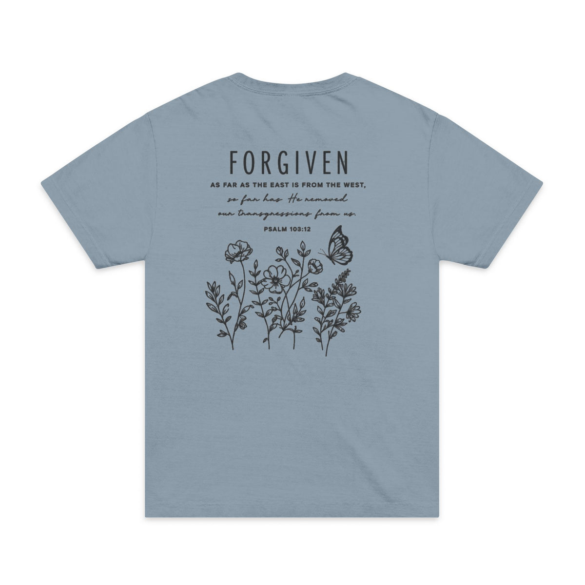 Forgiven | Psalm 103:12 Oversized Christian Tee
