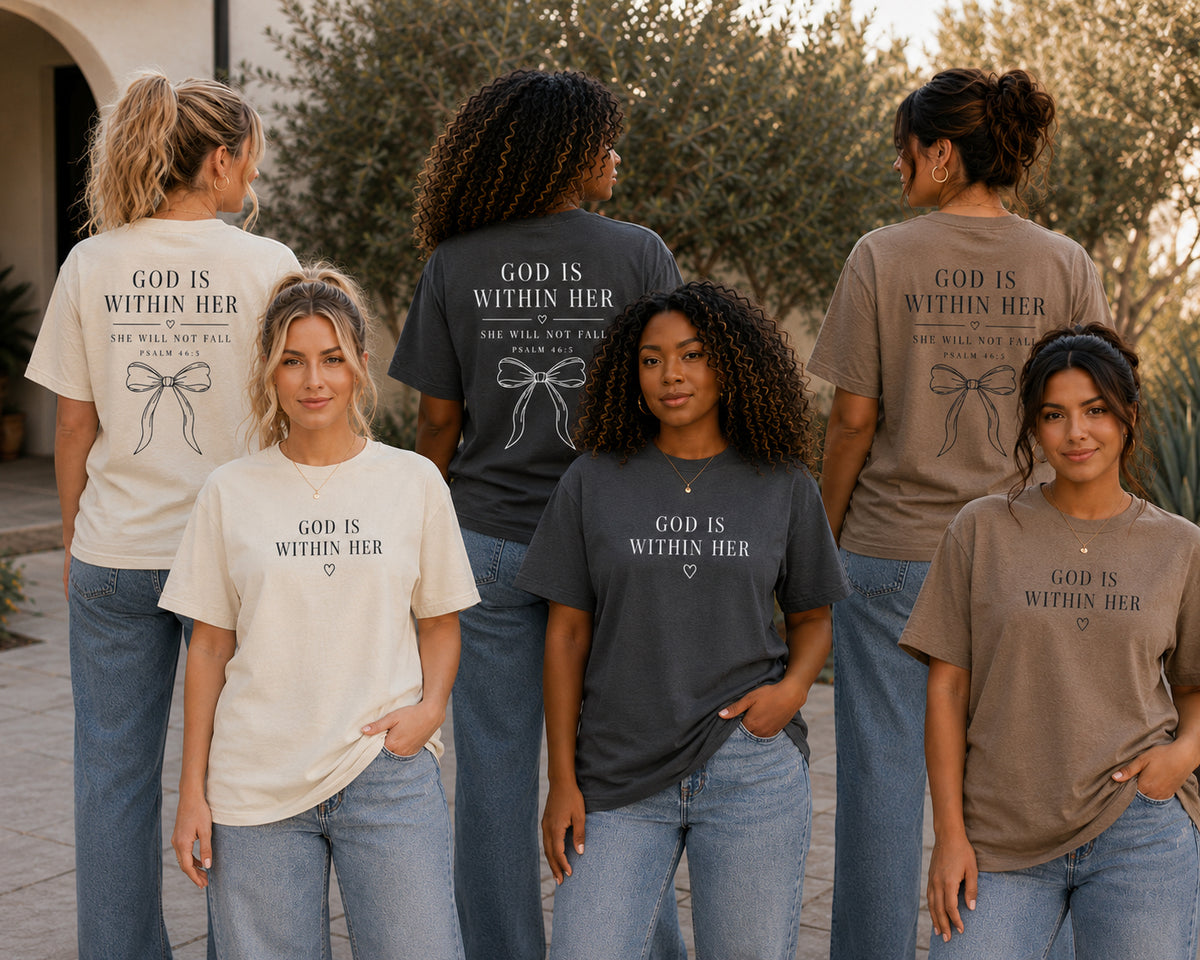 God Is Within Her Christian Tee